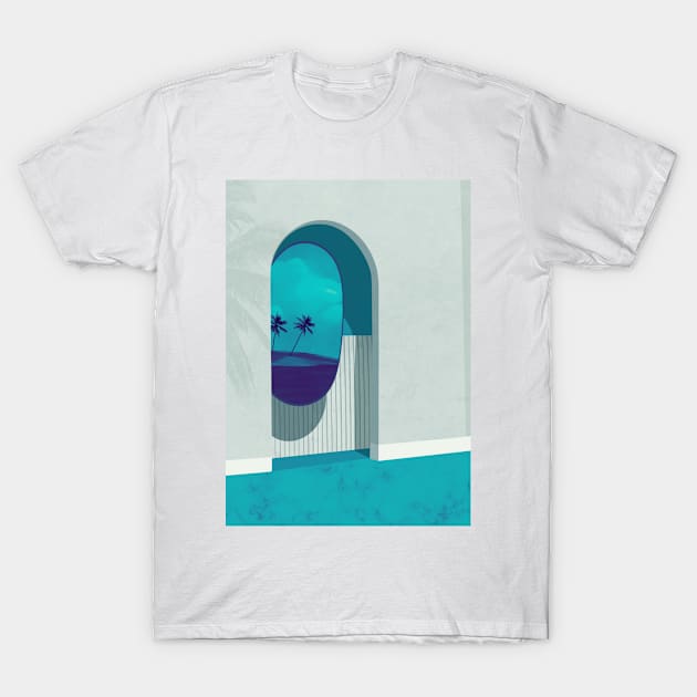 Ocean Through the Mirror T-Shirt by Popa Ionela